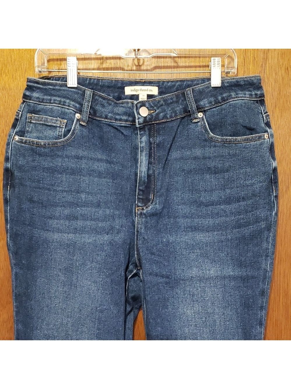 New Indigo Thread Co Dark Blue Women's Jeans Size 14